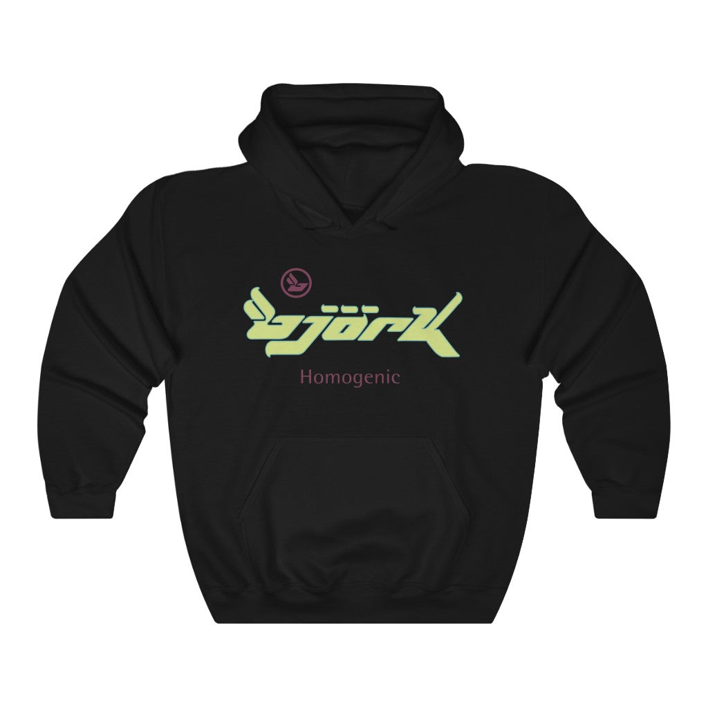 Bjork Homogenic Logo Hoodie ( Light Blue / Yellow / Maroon )