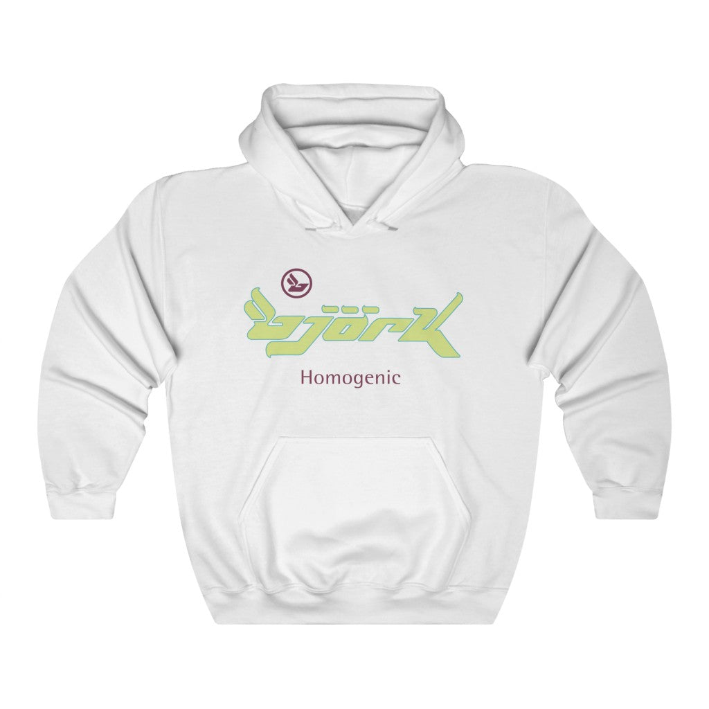 Bjork Homogenic Logo Hoodie ( Light Blue / Yellow / Maroon )