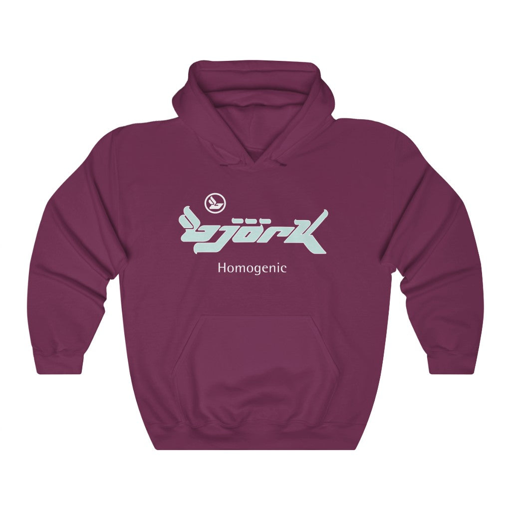 Bjork Homogenic Ice Blue Logo Hoodie