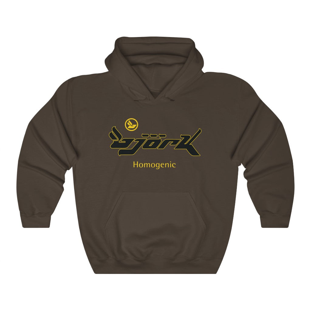 Bjork Homogenic Black / Yellow Logo Hoodie