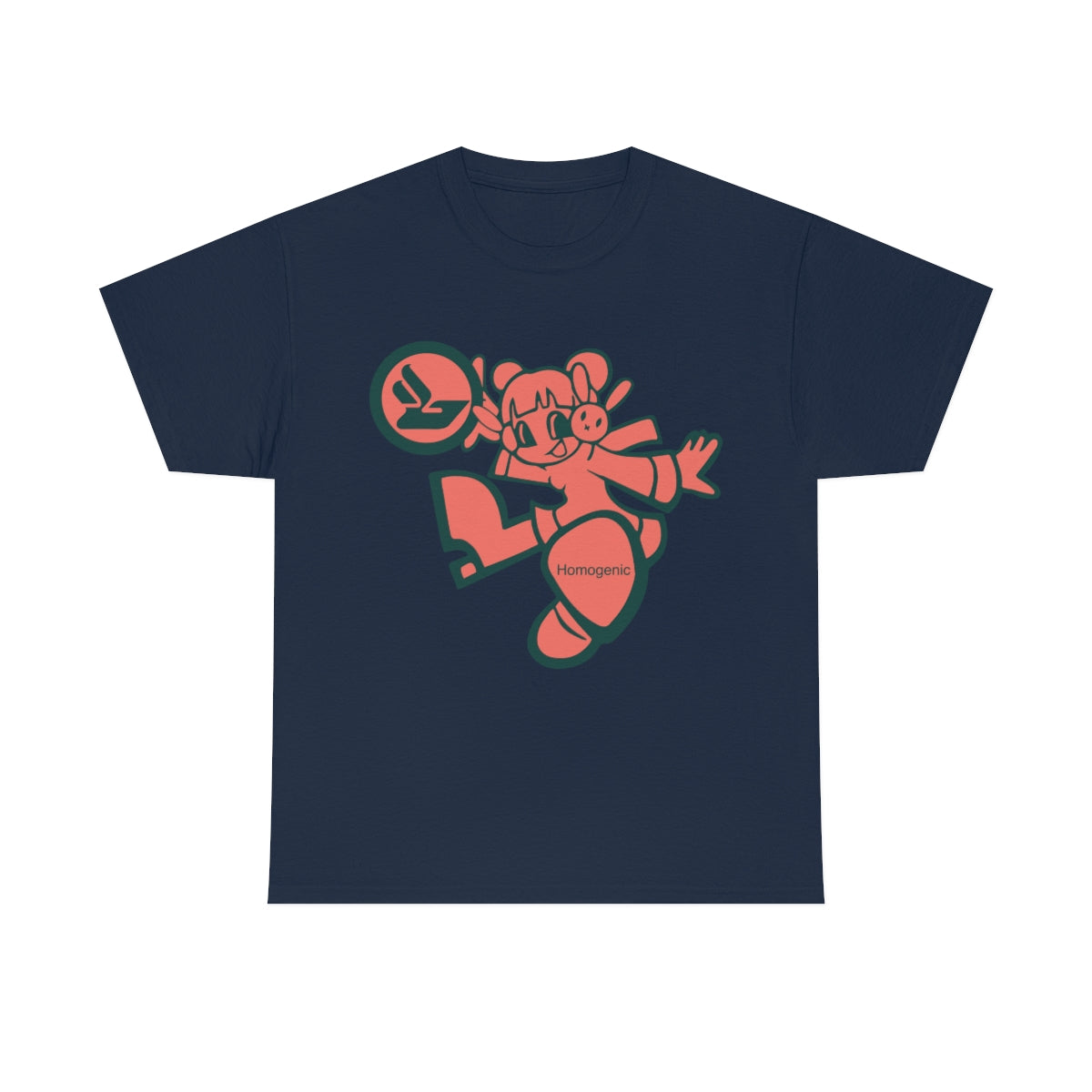 Bjork Homogenic Fly Girl Graphic T-shirt (Dark Pink / Dark Green)