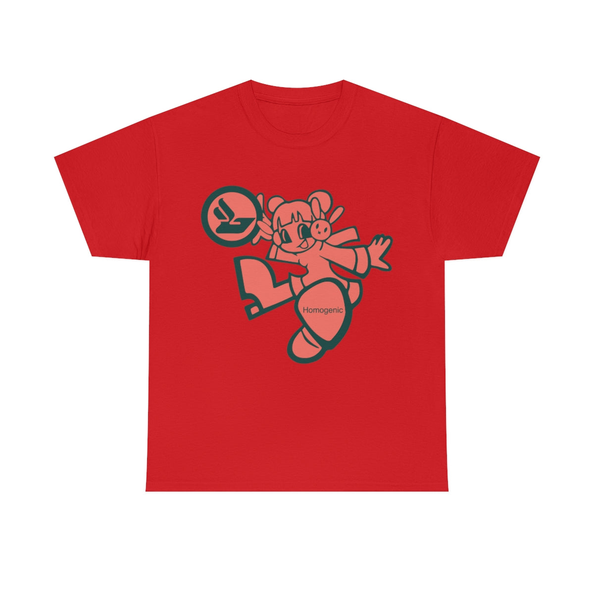 Bjork Homogenic Fly Girl Graphic T-shirt (Dark Pink / Dark Green)