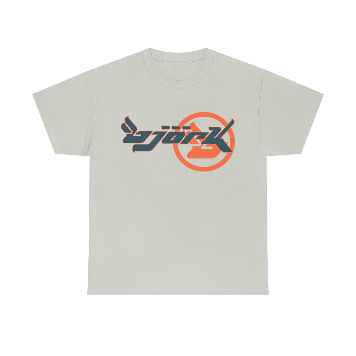 Bjork Homogenic Circle Logo T-shirt (Coral & Dark Blue)