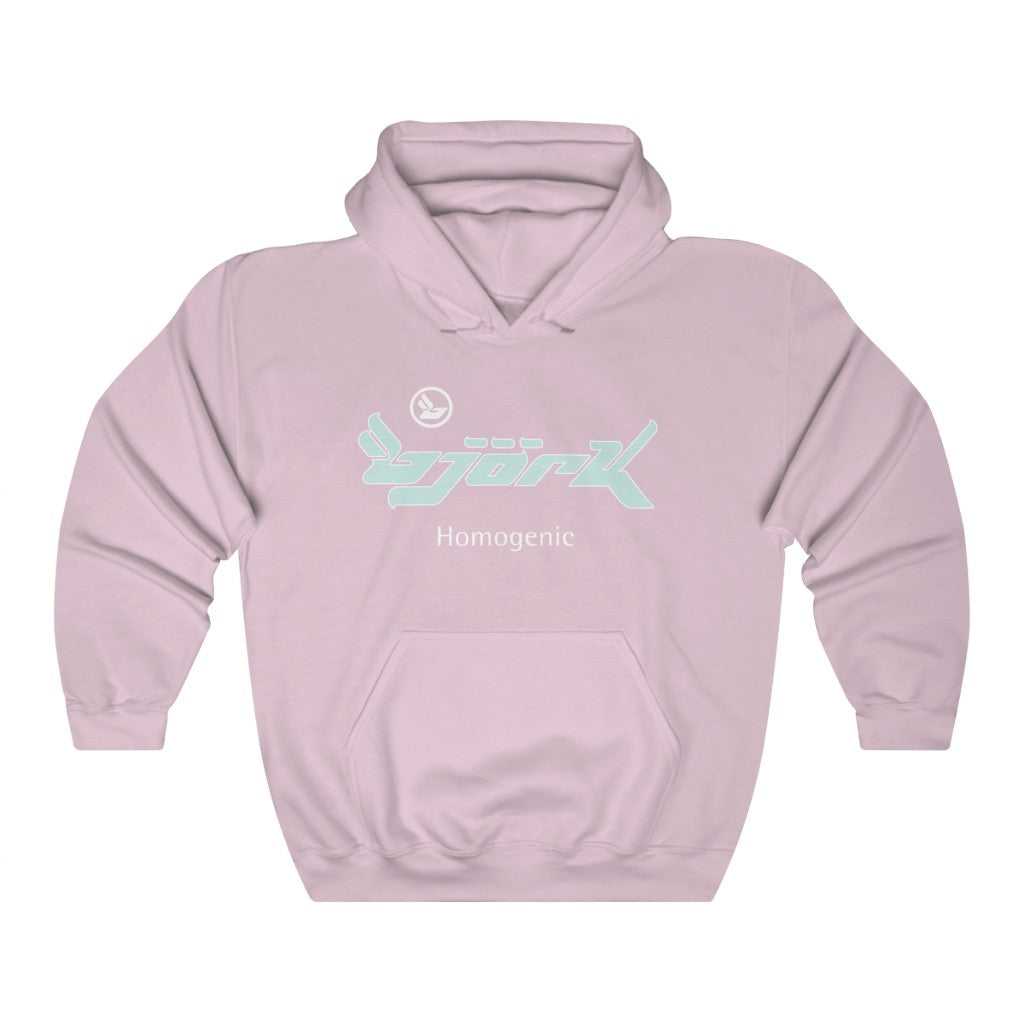 Bjork Homogenic Ice Blue Logo Hoodie
