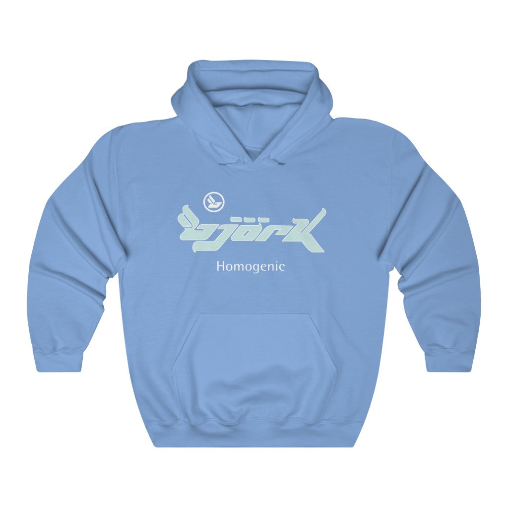 Bjork Homogenic Ice Blue Logo Hoodie