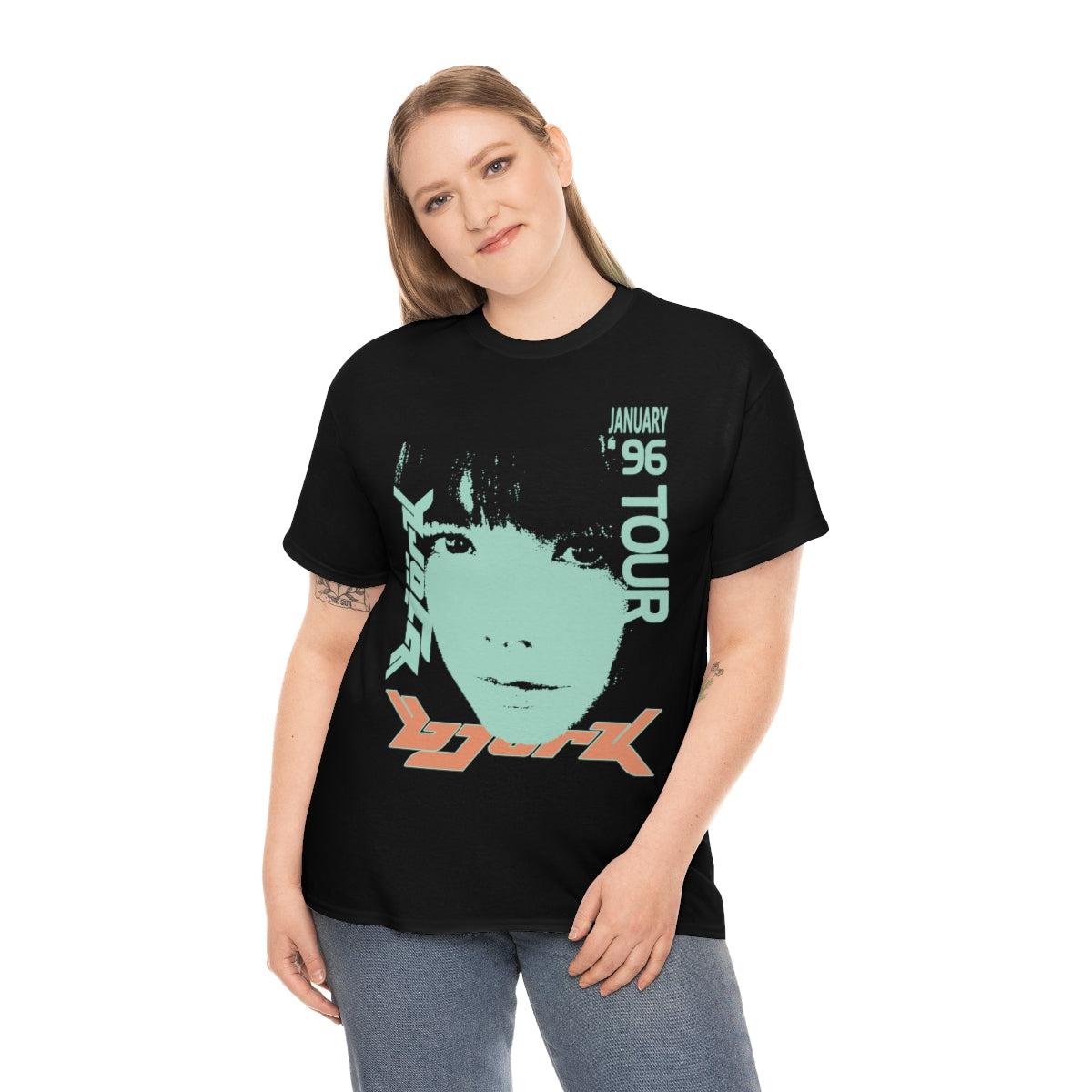 Bjork 1996 January Tour Vintage Vibe T-shirt (Mint / Light Melon)