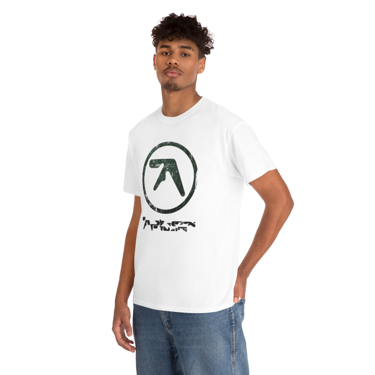 Aphex Twin Vintage Vibe Distressed Logo T-shirt (Dark Green)