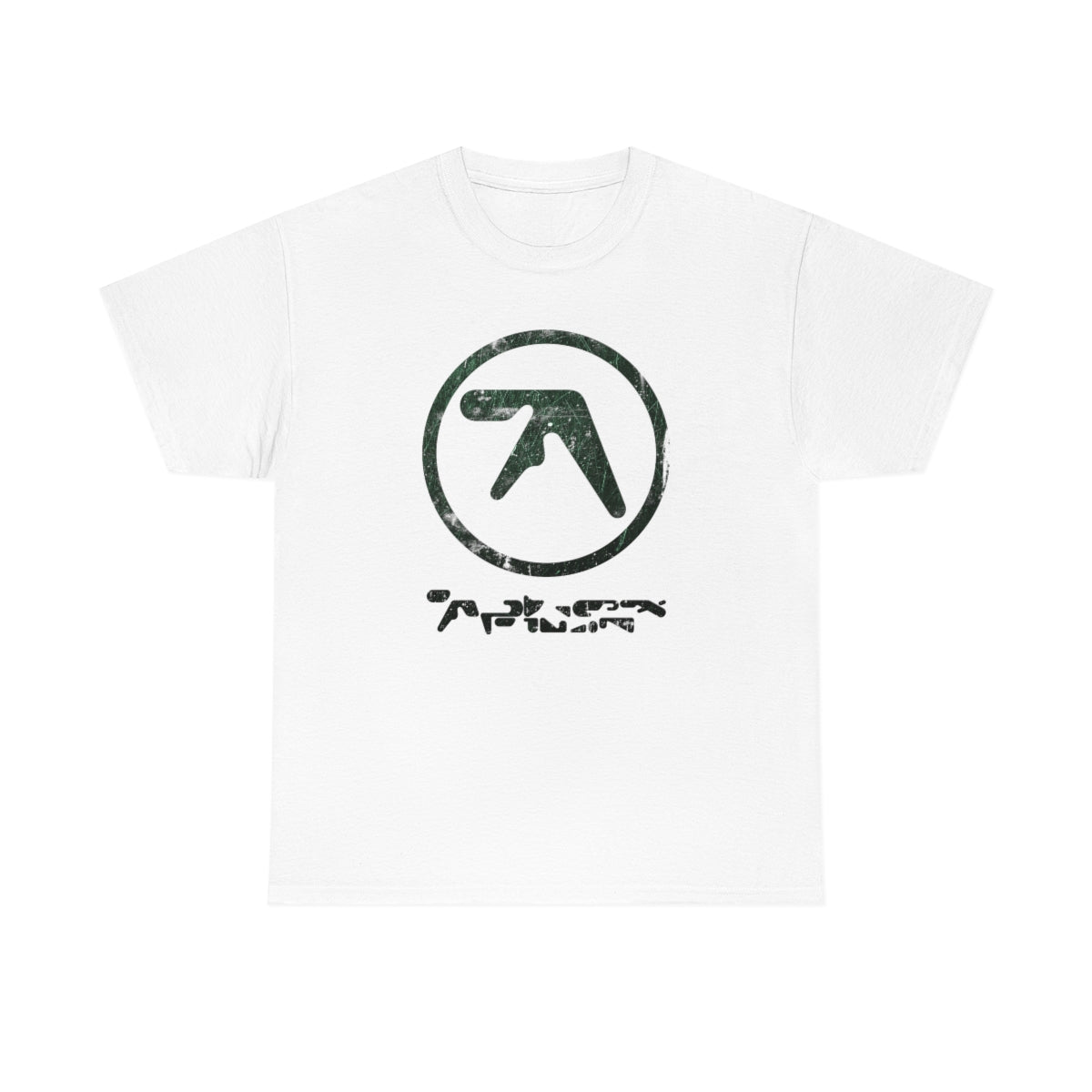 Aphex Twin Vintage Vibe Distressed Logo T-shirt (Dark Green)