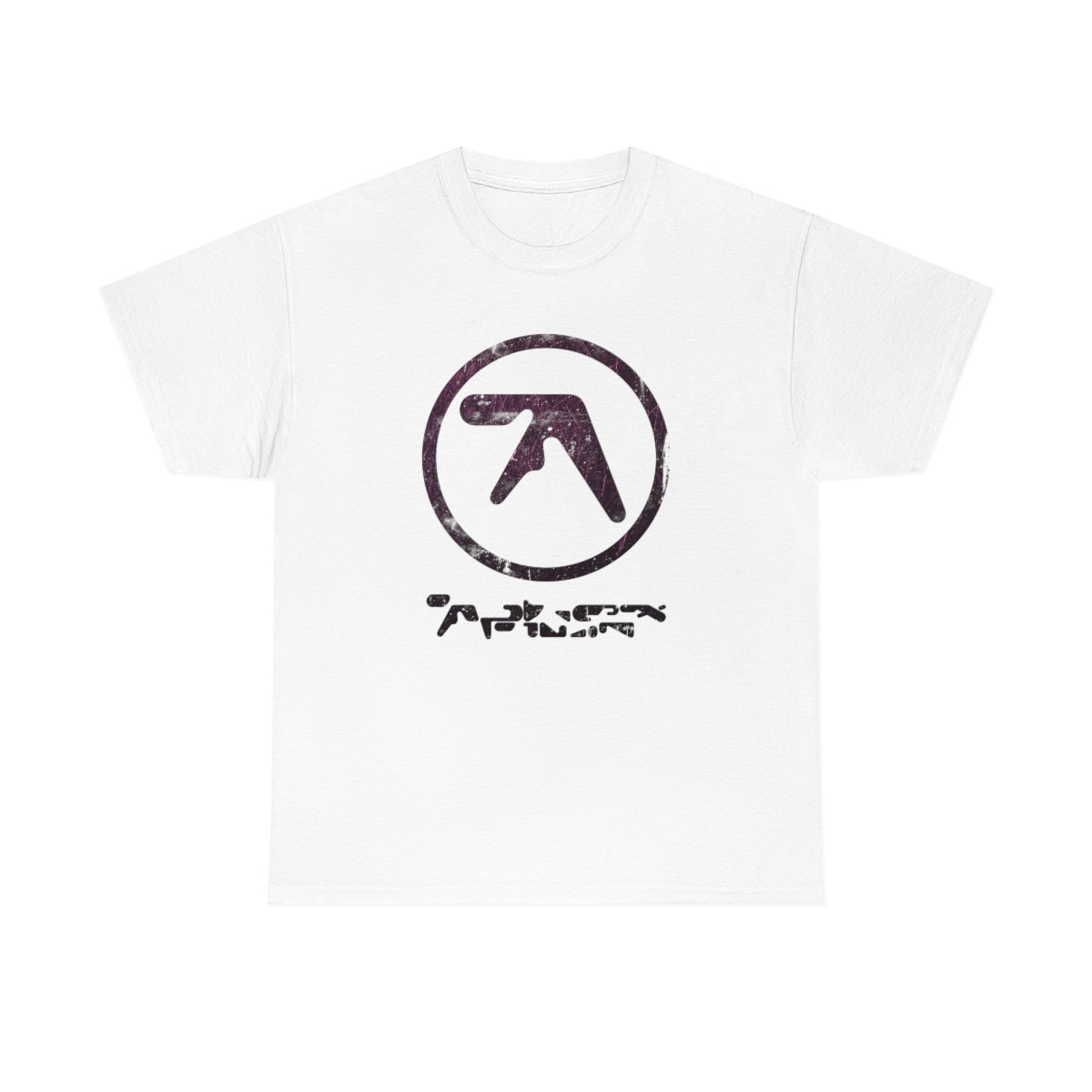 Aphex Twin Vintage Vibe Distressed Logo T-shirt (Dark Grape
