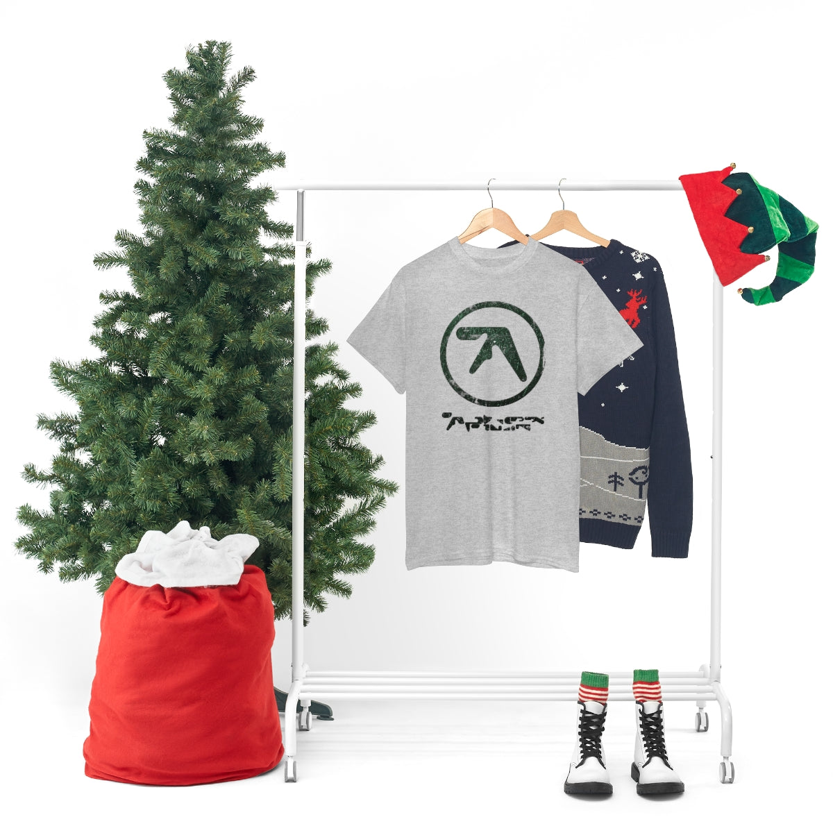 Aphex Twin Vintage Vibe Distressed Logo T-shirt (Dark Green)
