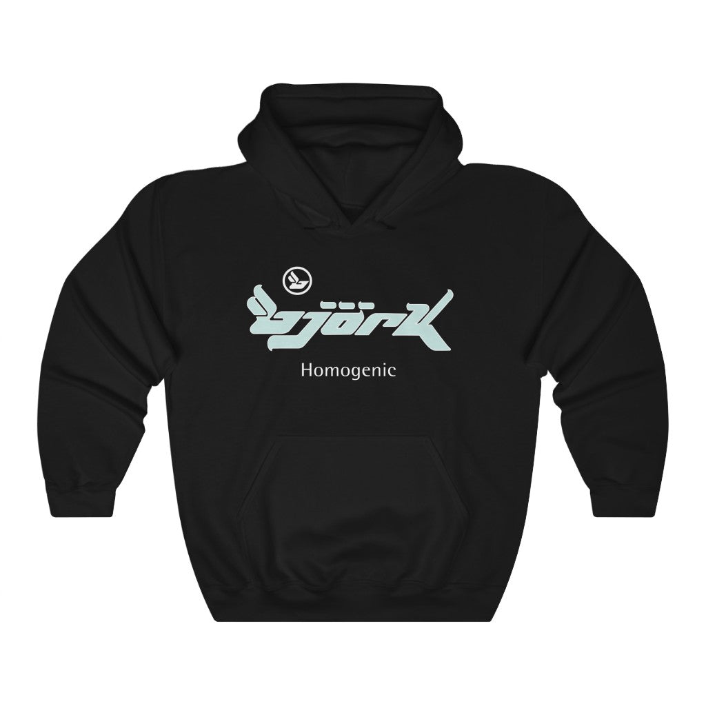 Bjork Homogenic Ice Blue Logo Hoodie