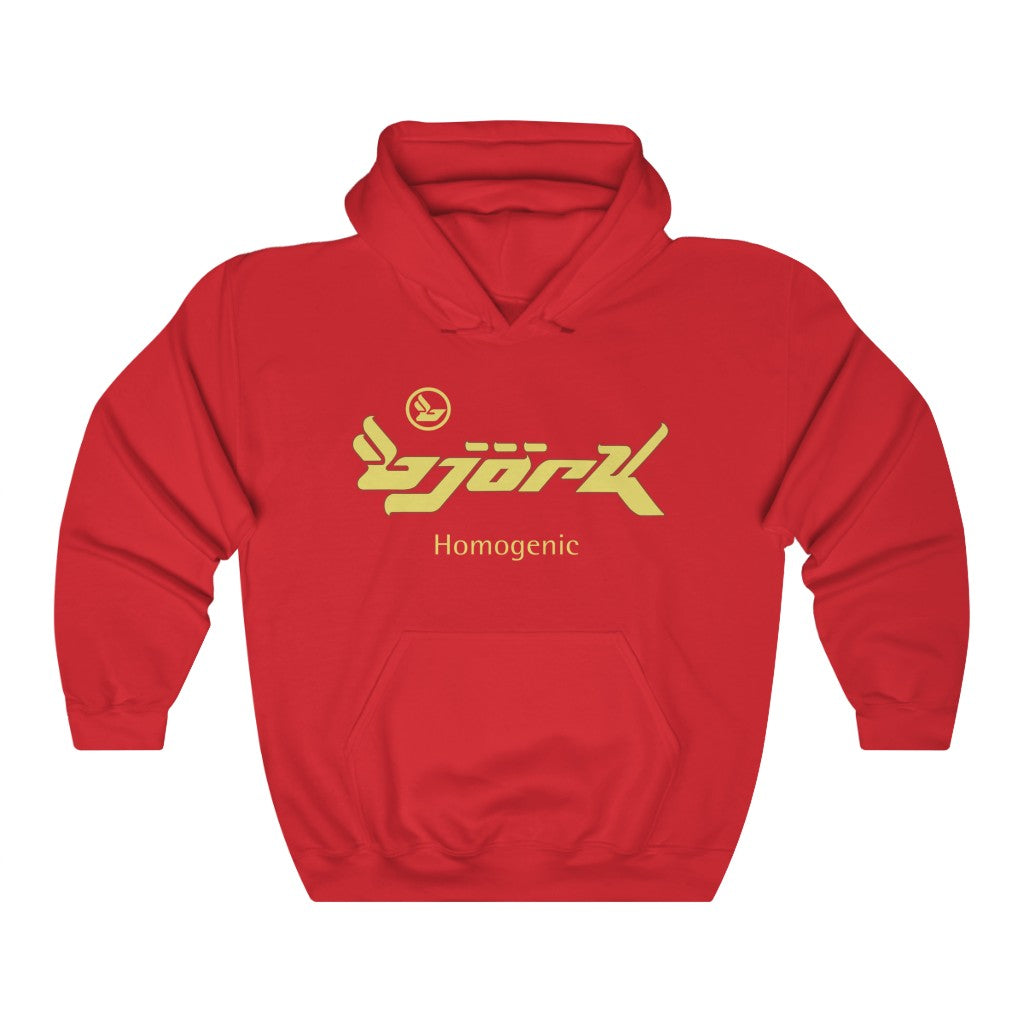 Bjork Homogenic Logo Hoodie ( Yellow / Dark Red )