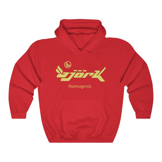 Bjork Homogenic Logo Hoodie ( Yellow / Dark Red )