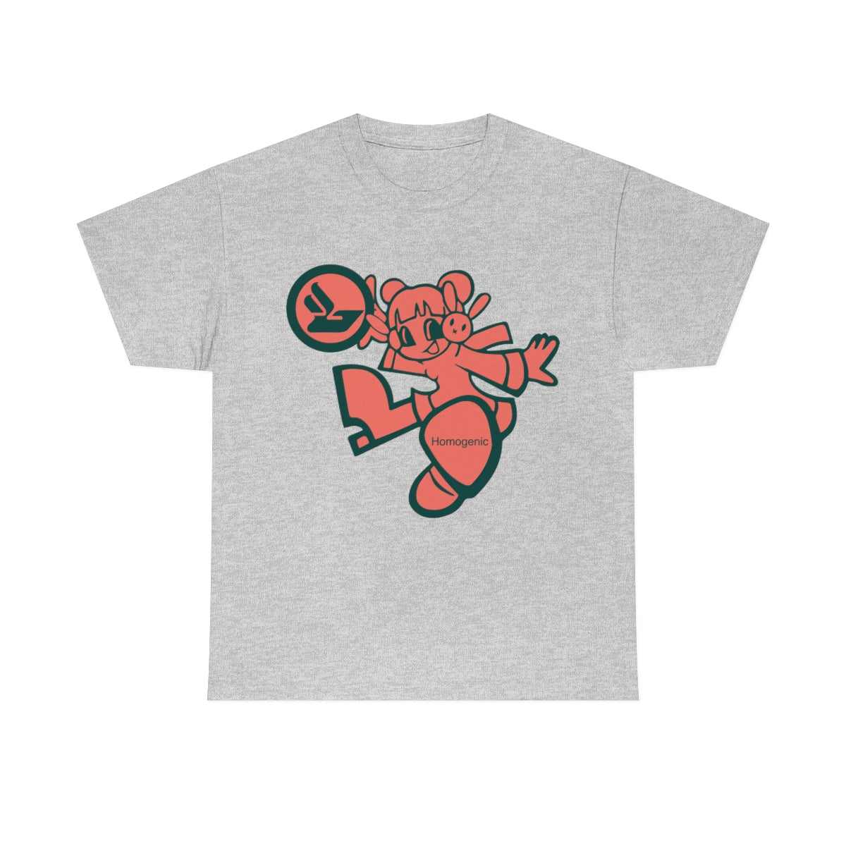 Bjork Homogenic Fly Girl Graphic T-shirt (Dark Pink / Dark Green)