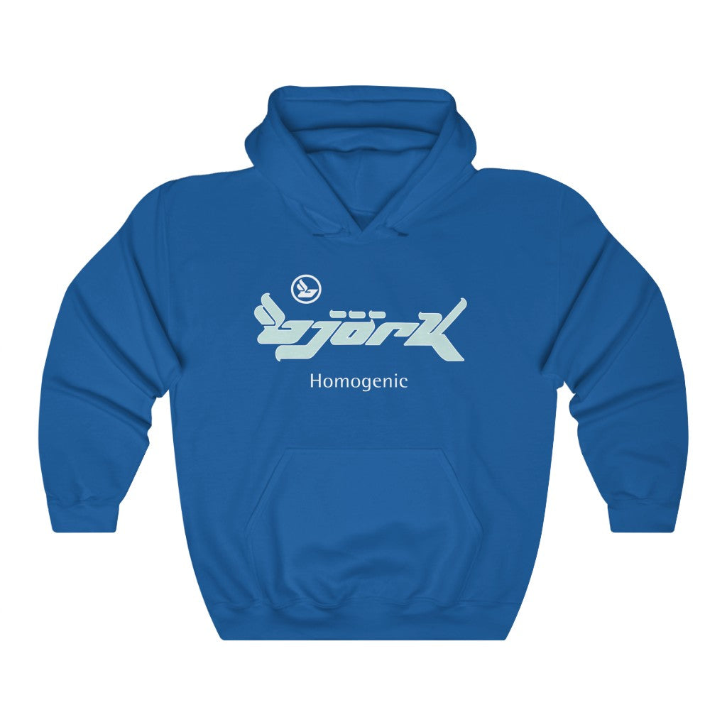 Bjork Homogenic Ice Blue Logo Hoodie