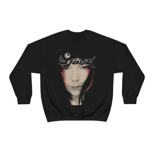 Bjork Homogenic Face Photograph Logo Crewneck Sweater (Black)