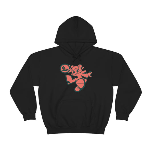 Bjork Homogenic Fly Girl Graphic Hoodie (Dark Pink / Dark Green)