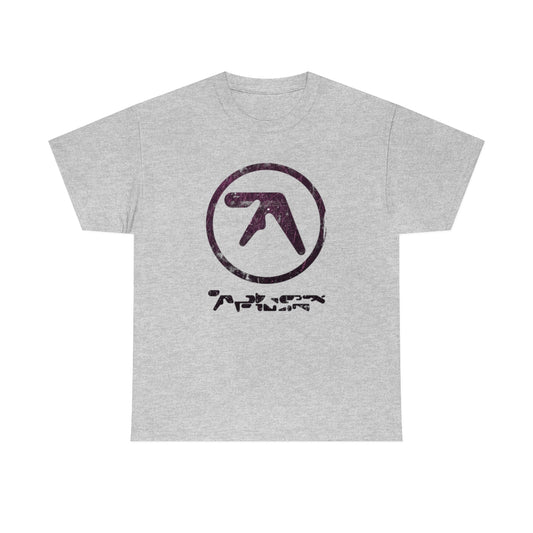 Aphex Twin Vintage Vibe Distressed Logo T-shirt (Dark Grape)