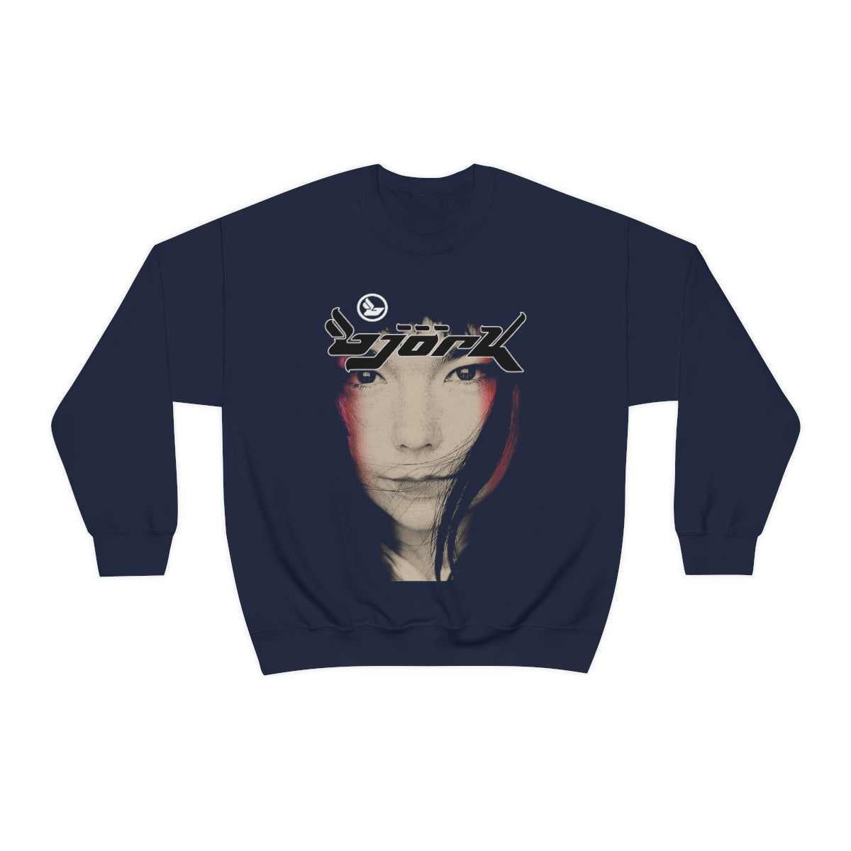 Bjork Homogenic Face Photograph Logo Crewneck Sweater (Black)