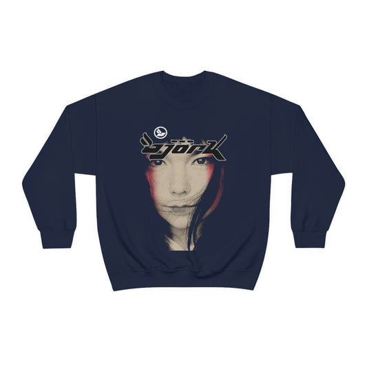 Bjork Homogenic Face Photograph Logo Crewneck Sweater (Black)