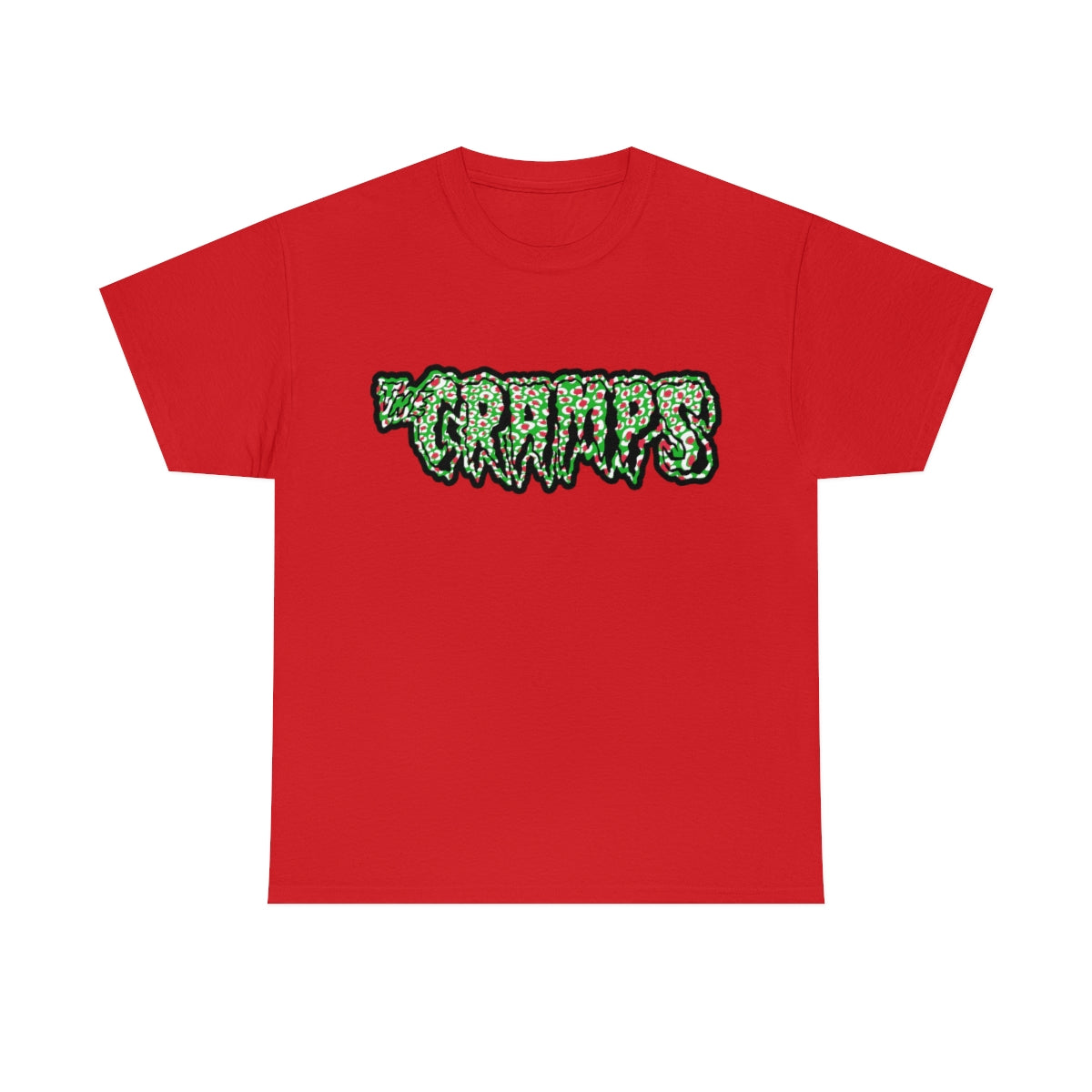 The Cramps Logo T-shirt (Dark Pink / Green)