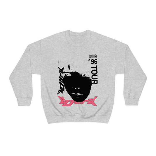 Bjork 1996 January Tour Vintage Vibe Crewneck Sweater (Black / Pink)