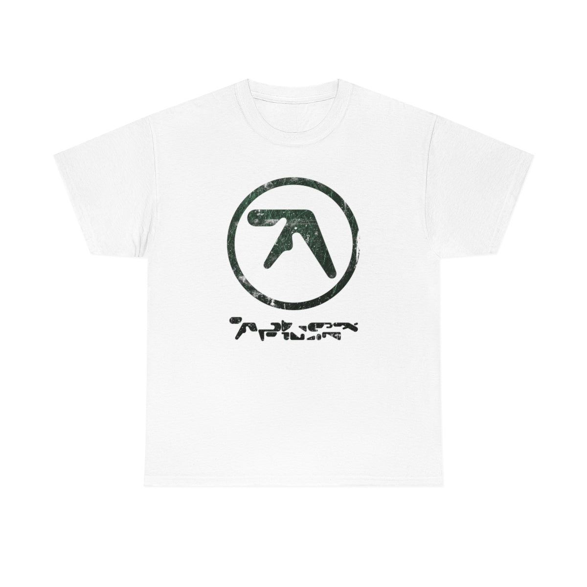 Aphex Twin Vintage Vibe Distressed Logo T-shirt  (Dark Green)