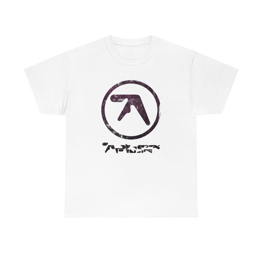 Aphex Twin Vintage Vibe Distressed Logo T-shirt  (Dark Grape)