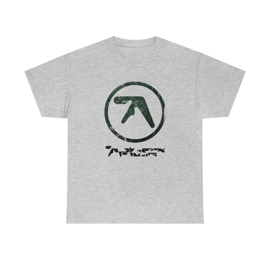 Aphex Twin Vintage Vibe Distressed Logo T-shirt  (Dark Green)