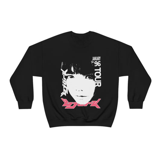 Bjork 1996 January Tour Vintage Vibe Crewneck Sweater (White / Pink)