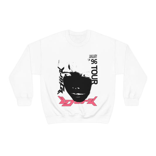 Bjork 1996 January Tour Vintage Vibe Crewneck Sweater (Black / Pink)