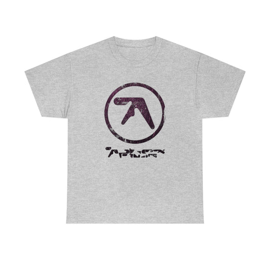 Aphex Twin Vintage Vibe Distressed Logo T-shirt  (Dark Grape)