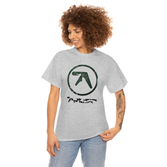 Aphex Twin Vintage Vibe Distressed Logo T-shirt  (Dark Green)